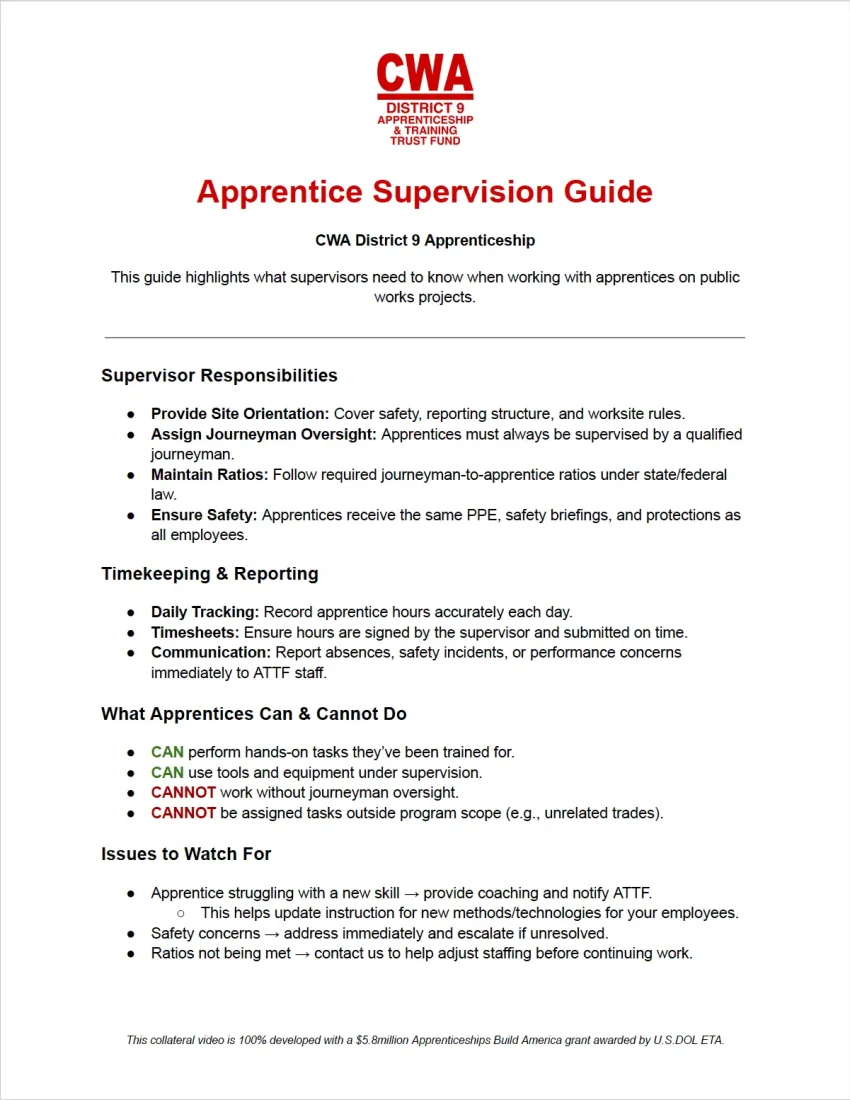 Apprentice Supervision Guide