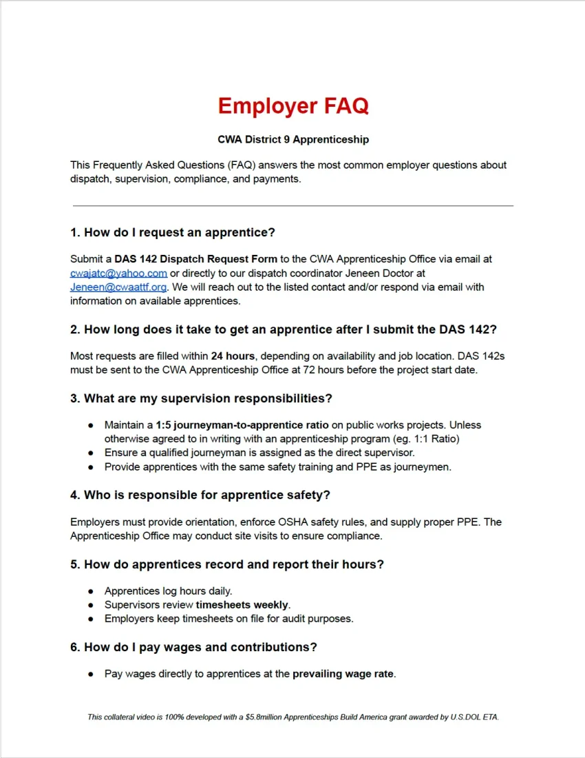 Employer FAQs