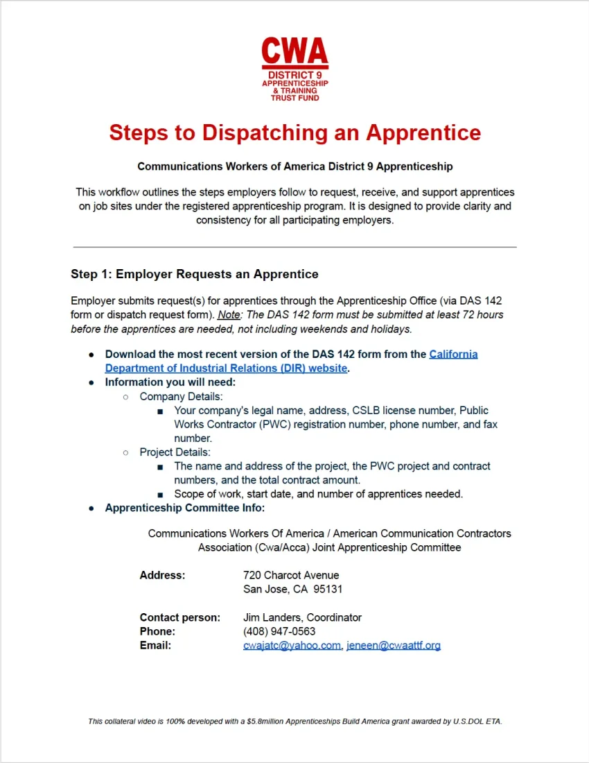 Steps to Dispatch an Apprentice